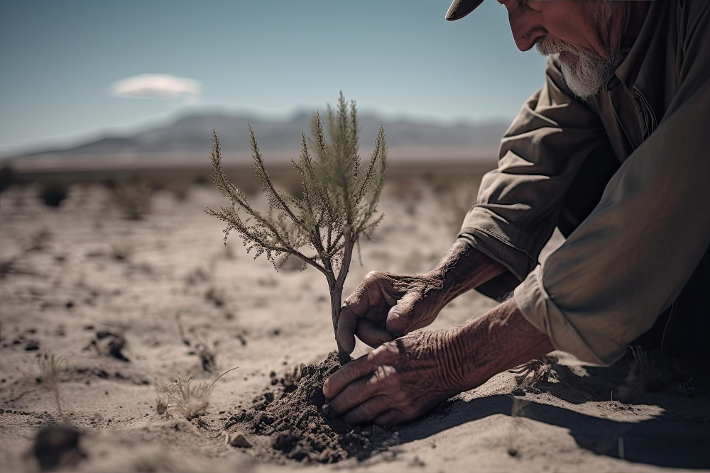 planting seed on dry land